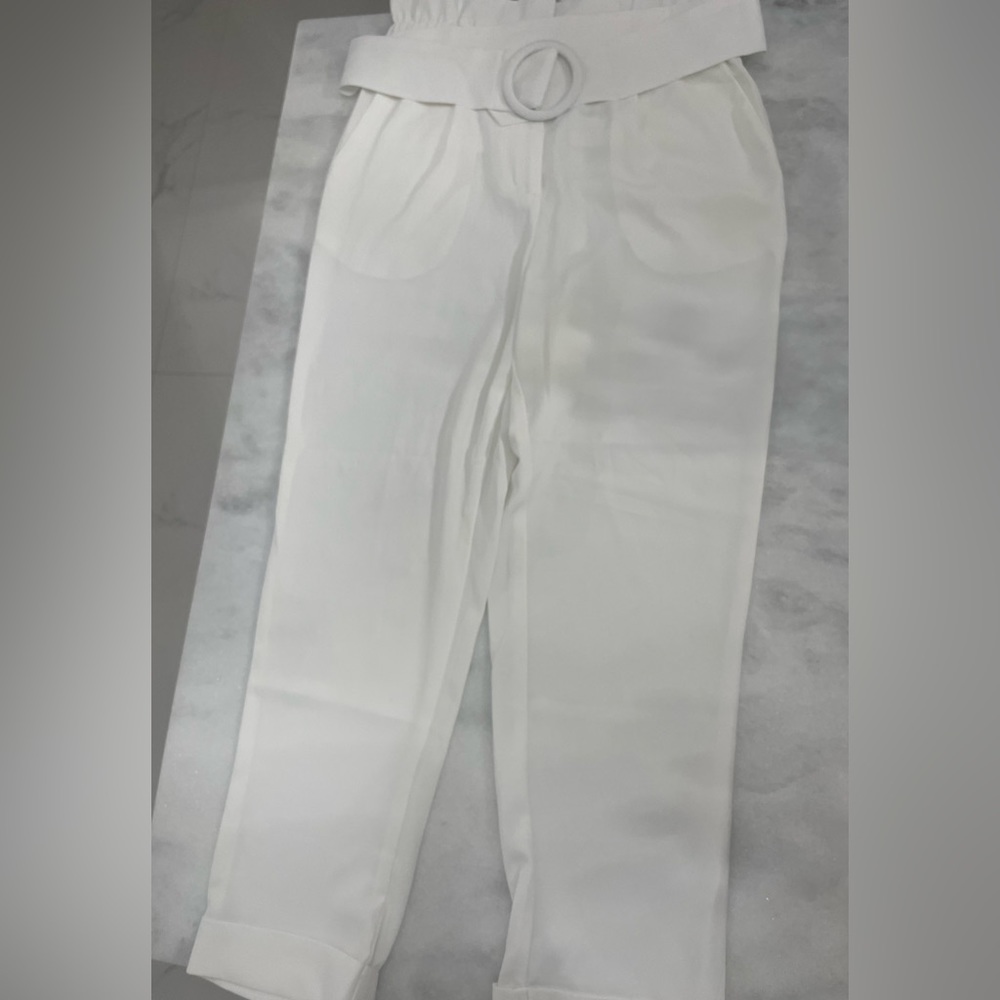 White palazzo pants, M